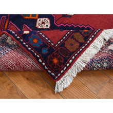 Load image into Gallery viewer, 2&#39;6&quot;x9&#39;6&quot; Alabama Crimson Red, New Persian Hamadan with Repetitive Medallion, Pure Wool, Open Field Design, Hand Knotted, Runner Oriental Rug FWR524694