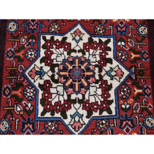 Load image into Gallery viewer, 3&#39;4&quot;x4&#39;10&quot; Cardinals Red, New Bohemian Persian Hamadan Flower Bouquet Design, Pure Wool, Hand Knotted, Oriental Rug FWR524706