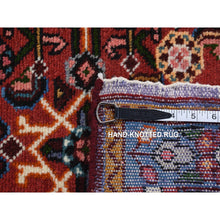 Load image into Gallery viewer, 3&#39;4&quot;x4&#39;10&quot; Cardinals Red, New Bohemian Persian Hamadan Flower Bouquet Design, Pure Wool, Hand Knotted, Oriental Rug FWR524706