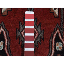 Load image into Gallery viewer, 3&#39;6&quot;x4&#39;8&quot; Barn Red, New Persian Mazlagan, Open Field Geometric Design, Pure Wool, Hand Knotted, Oriental Rug FWR524724