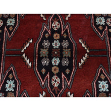 Load image into Gallery viewer, 3&#39;6&quot;x4&#39;8&quot; Barn Red, New Persian Mazlagan, Open Field Geometric Design, Pure Wool, Hand Knotted, Oriental Rug FWR524724