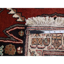 Load image into Gallery viewer, 3&#39;6&quot;x4&#39;8&quot; Barn Red, New Persian Mazlagan, Open Field Geometric Design, Pure Wool, Hand Knotted, Oriental Rug FWR524724