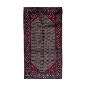 5'x9'6" Saddle Brown, New Persian Serab, Trellis Flower Design, Camel Hair Full Pile, Pure Wool, Hand Knotted, Gallery Size Runner Oriental Rug FWR524736