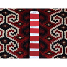 Load image into Gallery viewer, 3&#39;2&quot;x4&#39;1&quot; Maroon Red, Turkoman Repetitive Geometrical Prayer Design, Pure Wool, Hand Knotted, Oriental Rug FWR524760