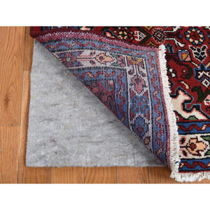 3'5"x5'1" Maroon Red, New Persian Hamadan, Pure Wool, Hand Knotted, Oriental Rug FWR524772