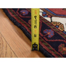 Load image into Gallery viewer, 3&#39;5&quot;x5&#39; Alabama Crimson Red, Vintage Bohemian Persian Hamadan Cross Design, Pure Wool, Hand Knotted, Oriental Rug FWR524784