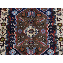 Load image into Gallery viewer, 4&#39;3&quot;x6&#39;8&quot; Ivory, New Persian Mosel with Small Animal Figurines, Pure Wool, Hand Knotted, Oriental Rug FWR524790