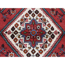 Load image into Gallery viewer, 3&#39;5&quot;x5&#39;1&quot; Burgundy Red, New Persian Hamadan, Diamond and Flower Design, Pure Wool, Hand Knotted, Oriental Rug FWR524808