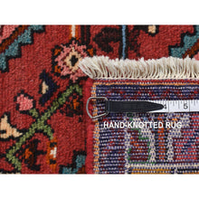 Load image into Gallery viewer, 3&#39;5&quot;x5&#39;1&quot; Burgundy Red, New Persian Hamadan, Diamond and Flower Design, Pure Wool, Hand Knotted, Oriental Rug FWR524808