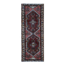 Load image into Gallery viewer, 3&#39;9&quot;x9&#39;9&quot; Redwood Red, Vintage Persian Malayer, Pure Wool, Hand Knotted, Wide Runner Oriental Rug FWR524814