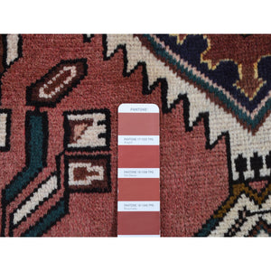 3'9"x9'9" Redwood Red, Vintage Persian Malayer, Pure Wool, Hand Knotted, Wide Runner Oriental Rug FWR524814