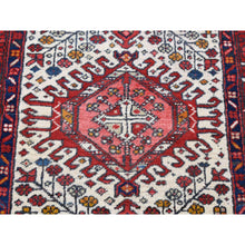 Load image into Gallery viewer, 3&#39;3&quot;x11&#39;2&quot; Ivory, Vintage Persian Karajeh, Pure Wool, Hand Knotted, Runner Oriental Rug FWR524826