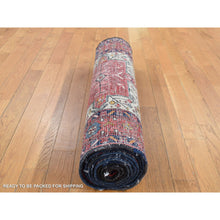 Load image into Gallery viewer, 3&#39;3&quot;x11&#39;2&quot; Ivory, Vintage Persian Karajeh, Pure Wool, Hand Knotted, Runner Oriental Rug FWR524826