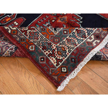 Load image into Gallery viewer, 4&#39;8&quot;x9&#39;7&quot; Millennium Blue, New Persian Hamadan with Large Geometric Elements, Pure Wool, Hand Knotted, Gallery Size Runner Oriental Rug FWR524832