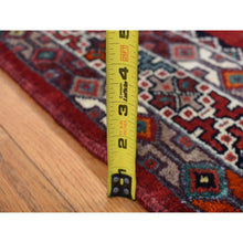 Load image into Gallery viewer, 4&#39;8&quot;x9&#39;7&quot; Millennium Blue, New Persian Hamadan with Large Geometric Elements, Pure Wool, Hand Knotted, Gallery Size Runner Oriental Rug FWR524832