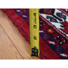 Load image into Gallery viewer, 5&#39;x7&#39;7&quot; Vermilion Red, New Persian Hamadan, Geometric Flower Design, Pure Wool, Hand Knotted, Oriental Rug FWR524838