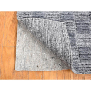2'x2' Cloud Gray, Modern Checkers Design, Hand Loomed, 100% Wool, Sample Fragment, Square Oriental Rug FWR524886