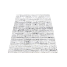 Load image into Gallery viewer, 1&#39;10&quot;x2&#39; Pearl White, Hand Loomed, Modern Checkers Design, Pure Wool, Sample Fragment, Squarish, Oriental Rug FWR524892
