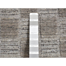 Load image into Gallery viewer, 2&#39;1&quot;x2&#39;3&quot; Fossil Gray, Modern Patchwork Design, Hand Loomed, 100% Wool, Sample Fragment, Squarish, Oriental Rug FWR524898