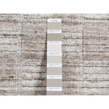 Load image into Gallery viewer, 2&#39;1&quot;x2&#39;1&quot; Taupe, Modern Patchwork Design, Hand Loomed, 100% Wool, Fragment Sample, Square, Oriental Rug FWR524922