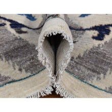 Load image into Gallery viewer, 10&#39;x13&#39;9&quot; Ivory, On Clearance, Hand Knotted, Arts and Crafts Design, Repetitive Heart Shape and Large Leaves, Pure Wool, Oriental Rug FWR525066