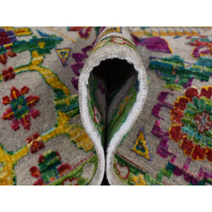 10'x14' Verdun Green, Sari Silk with Wool, Mamluk Design, Hand Knotted, Oriental Rug FWR525072