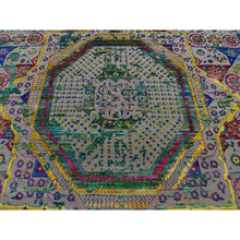 Load image into Gallery viewer, 10&#39;x14&#39; Verdun Green, Sari Silk with Wool, Mamluk Design, Hand Knotted, Oriental Rug FWR525072
