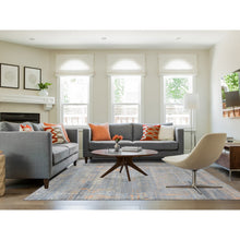 Load image into Gallery viewer, 8&#39;x10&#39; Sky Blue, Silk with Textured Wool, Tone on Tone, Modern All Over Design, Hand Knotted, Oriental Rug FWR525084
