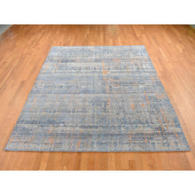 Load image into Gallery viewer, 8&#39;x10&#39; Sky Blue, Silk with Textured Wool, Tone on Tone, Modern All Over Design, Hand Knotted, Oriental Rug FWR525084