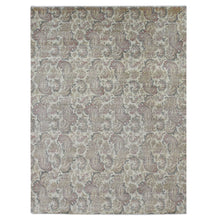 Load image into Gallery viewer, 9&#39;1&quot;x12&#39;3&quot; Agreeable Gray, Agra with Paisley Design, 100% Wool, Hand Knotted, Borderless Design, Oriental Rug FWR525114