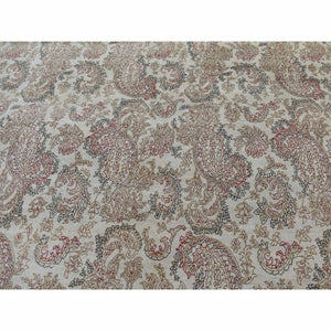 9'1"x12'3" Agreeable Gray, Agra with Paisley Design, 100% Wool, Hand Knotted, Borderless Design, Oriental Rug FWR525114