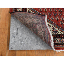Load image into Gallery viewer, 3&#39;5&quot;x5&#39;2&quot; Fire Brick Red, Pure Wool, Vintage Sarouk Mir with Boteh Design, Hand Knotted, Oriental Rug FWR525126