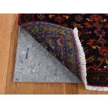 Load image into Gallery viewer, 3&#39;9&quot;x9&#39;7&quot; Millennium Blue, Vintage Persian Tabriz with Colorful Field Design, Clean and Good, Pure Wool, Hand Knotted, Wide Runner Oriental Rug FWR525138
