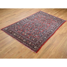 Load image into Gallery viewer, 6&#39;3&quot;x9&#39;7&quot; Prismatic Legacy Red, 100% Wool, Antique Persian Sarouk, Hand Knotted, Clean, Soft, Full and Thick Pile with No Wear, Sides and Ends Professionally Secured, Oriental Rug FWR525378