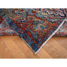 Load image into Gallery viewer, 6&#39;8&quot;x13&#39; Crimson Red, Antique Persian Heriz, Evenly Worn, 100% Wool, Hand Knotted, Clean, Sides and Ends Professionally Secured, Long and Narrow Gallery Size Oriental Rug FWR525390