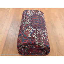Load image into Gallery viewer, 10&#39;6&quot;x14&#39;4&quot; Vermilion Red, Semi Antique Persian Heriz, Full Pile and Clean, Hand Knotted, Pure Wool, XL Oriental Rug FWR525468