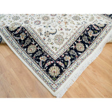Load image into Gallery viewer, 8&#39;x10&#39;2&quot; Powder White, 250 KPSI, 100% Wool, Hand Knotted, Nain with All Over Flower Design, Oriental Rug FWR540042