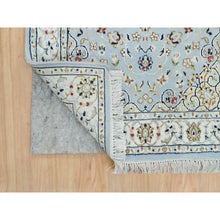 Load image into Gallery viewer, 2&#39;9&quot;x8&#39;4&quot; Beau Blue, 250 KPSI, Extra Soft Wool, Hand Knotted, Nain with Center Medallion Flower Design, Runner Oriental Rug FWR540180