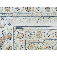 Load image into Gallery viewer, 2&#39;8&quot;x10&#39;3&quot; Powder White, Nain with Center Medallion Flower Design, 250 KPSI, Natural Wool, Hand Knotted, Runner Oriental Rug FWR540198