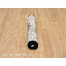 Load image into Gallery viewer, 4&#39;1&quot;x4&#39;1&quot; Midnight Blue, Hand Knotted, Nain with Center Medallion Flower Design, 250 KPSI, Pure Wool, Square Oriental Rug FWR540246