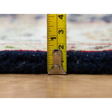 Load image into Gallery viewer, 4&#39;1&quot;x4&#39;1&quot; Midnight Blue, Hand Knotted, Nain with Center Medallion Flower Design, 250 KPSI, Pure Wool, Square Oriental Rug FWR540246