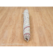 Load image into Gallery viewer, 6&#39;x6&#39; Burgundy Red, 250 KPSI, Organic Wool, Hand Knotted, Nain with All Over Flower Design, Round Oriental Rug FWR540312