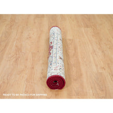 Load image into Gallery viewer, 4&#39;1&quot;x4&#39;1&quot; Burgundy Red, Hand Knotted, Nain with Center Medallion Flower Design, 250 KPSI, Natural Wool, Square Oriental Rug FWR540342