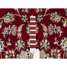 Load image into Gallery viewer, 4&#39;6&quot;x6&#39;10&quot; Burgundy Red, Nain with Center Medallion Flower Design, 250 KPSI, Soft Wool, Hand Knotted, Oriental Rug FWR540372