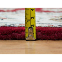 Load image into Gallery viewer, 4&#39;6&quot;x6&#39;10&quot; Burgundy Red, Nain with Center Medallion Flower Design, 250 KPSI, Soft Wool, Hand Knotted, Oriental Rug FWR540372
