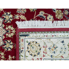 Load image into Gallery viewer, 4&#39;6&quot;x6&#39;10&quot; Burgundy Red, Nain with Center Medallion Flower Design, 250 KPSI, Soft Wool, Hand Knotted, Oriental Rug FWR540372