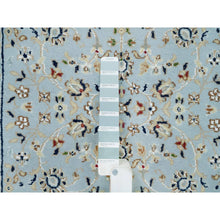 Load image into Gallery viewer, 2&#39;9&quot;x14&#39; Beau Blue, Nain with Center Medallion Flower Design, 250 KPSI, Natural Wool, Hand Knotted, XL Runner Oriental Rug FWR540378