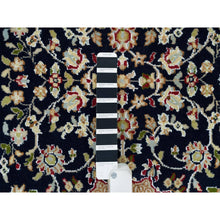Load image into Gallery viewer, 2&#39;8&quot;x18&#39;5&quot; Midnight Blue, Nain with Center Medallion Flower Design, Pure Wool, Hand Knotted, 250 KPSI, XL Runner Oriental Rug FWR540390