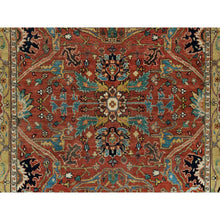Load image into Gallery viewer, 5&#39;x7&#39;2&quot; Rust Red, Densely Woven, Soft Pile, Antiqued Fine Heriz Re-Creation, Hand Knotted, Organic Wool, Oriental Rug FWR540444