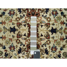 Load image into Gallery viewer, 2&#39;8&quot;x12&#39;3&quot; Cosmic Latte Beige, Vegetable Dyes, Antiqued Heriz Re-Creation with Geometric Medallions, Extra Soft Wool, Soft and Lush Pile, Hand Knotted, Runner Oriental Rug FWR540504